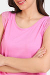 Zivame Summer Thyme Knit Cotton Capri Set - Begonia pink — thumbnail 5